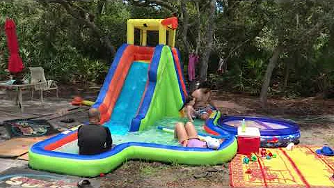 Banzai Slide N Soak Splash Park Inflatable Water Slide (Our first water slide)