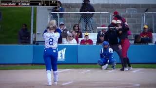 Iowa State softball's Sydney Malott hits home run vs. Drake