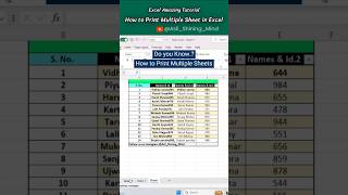 How to Print Multiple Sheets in Excel 💥👨‍💻🤯  Excel Amazing Trick 😍 #shorts #excel #shortvideo #print