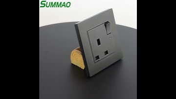 86 146 Type 3 Pin Power Socket Black Brushed Aluminum Dual USB Ports Home Multi-Function Wall Plug