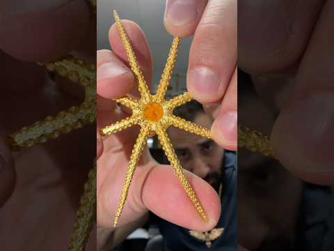24K Octopus Pendant Set By Hand #traxnyc #jewelry #shorts