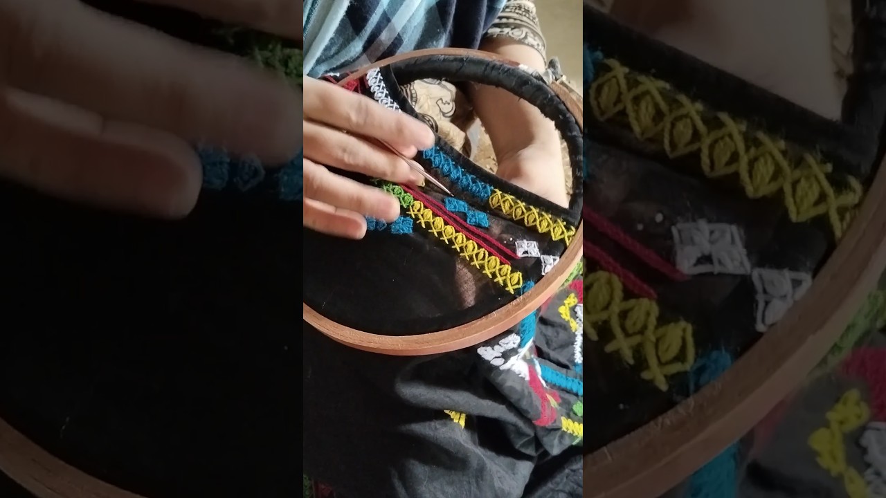 Sindhi Aari Work on Black Chadar | Hand Embroidery Magic.  