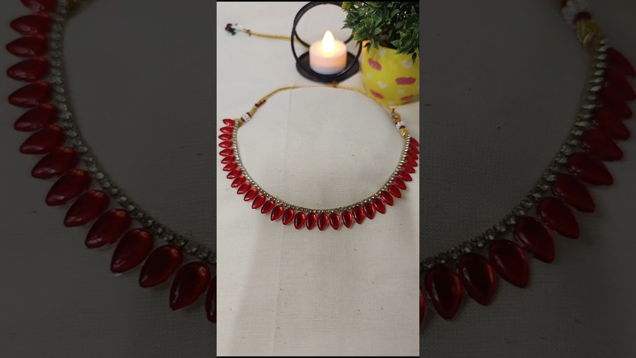 diy kundan necklace making... 