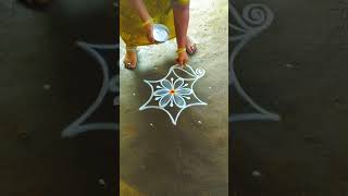 Tamil New Year Kolam 🌸✨ | Chithirai 1 Simple Rangoli 💥 #shorts