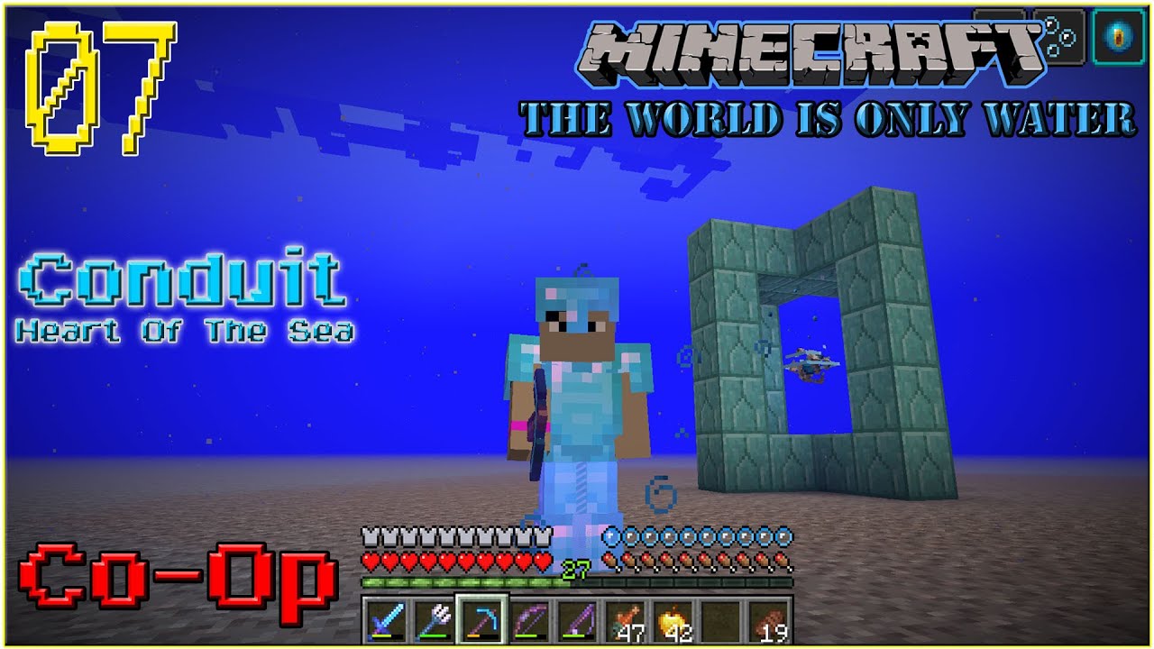 Conduit (Heart of the sea) Minecraft... But The world is only water