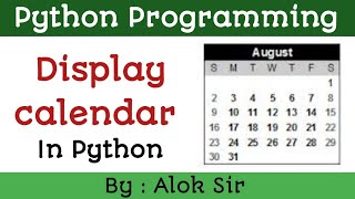 Python program to display calendar ll Python Programming Python Programming Display Calendar Python Code In Phone Stet Bpsc Tre 4 Cbse Cs It