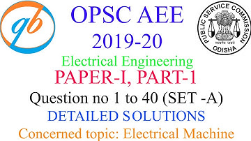 Paper-I || Part 1|| #OPSC AEE Electrical Engineering 2019-20
