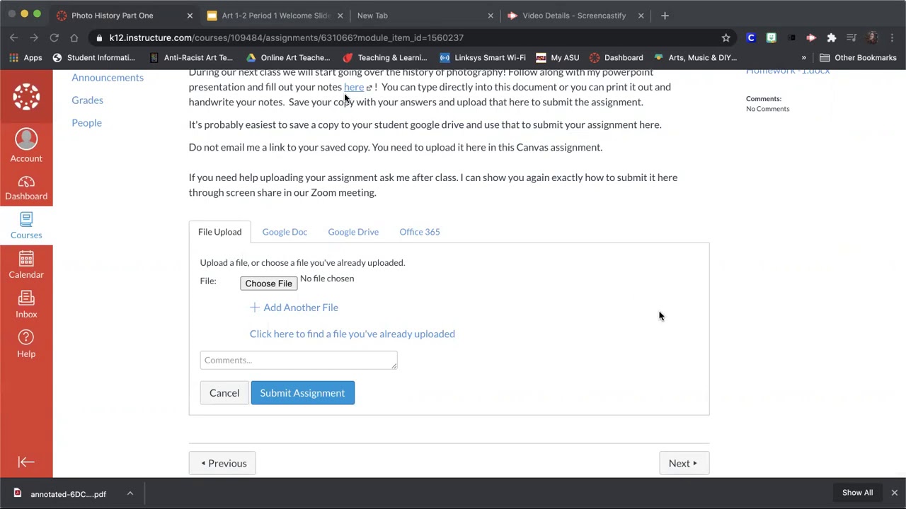how to upload video to canvas assignment
