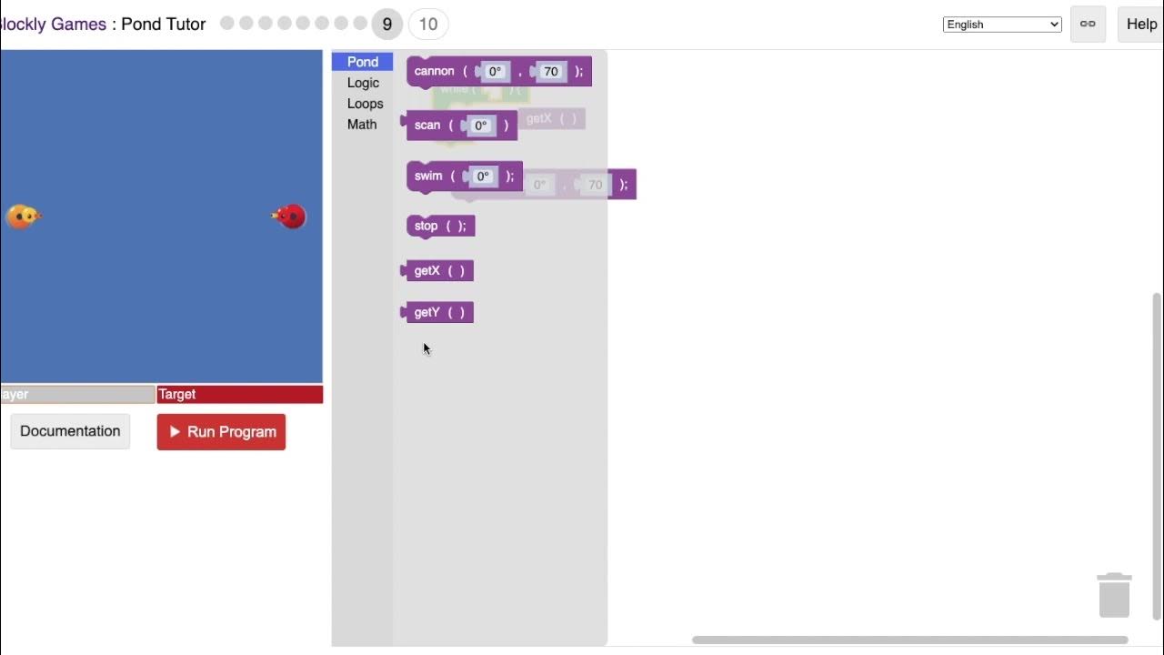 Blockly Games Pond Tutor Solutions 110 YouTube