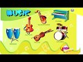 Musical instruments for kids | English | Learn names and sounds musical instruments ANIMATION