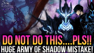 Solo Leveling Arise   Do Not Make This Mistake With Army Of Shadows!