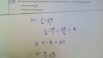 CPM CC2 Section 2.2.6 #2-102 (the product of a fraction and a whole number)