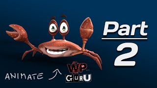 Toon Crab Animation #02: Testing the Walk Cycle with six legs using Animate