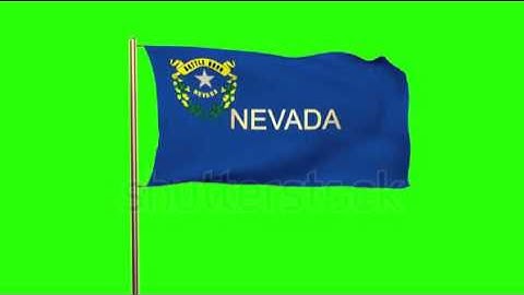 nevada flag with title waving in the wind. Looping sun rises style. Animation loop Stock video by
