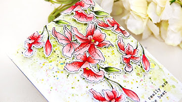 Coloring with Artist Markers on Build-A-Flower:Cattleya Stamp Set