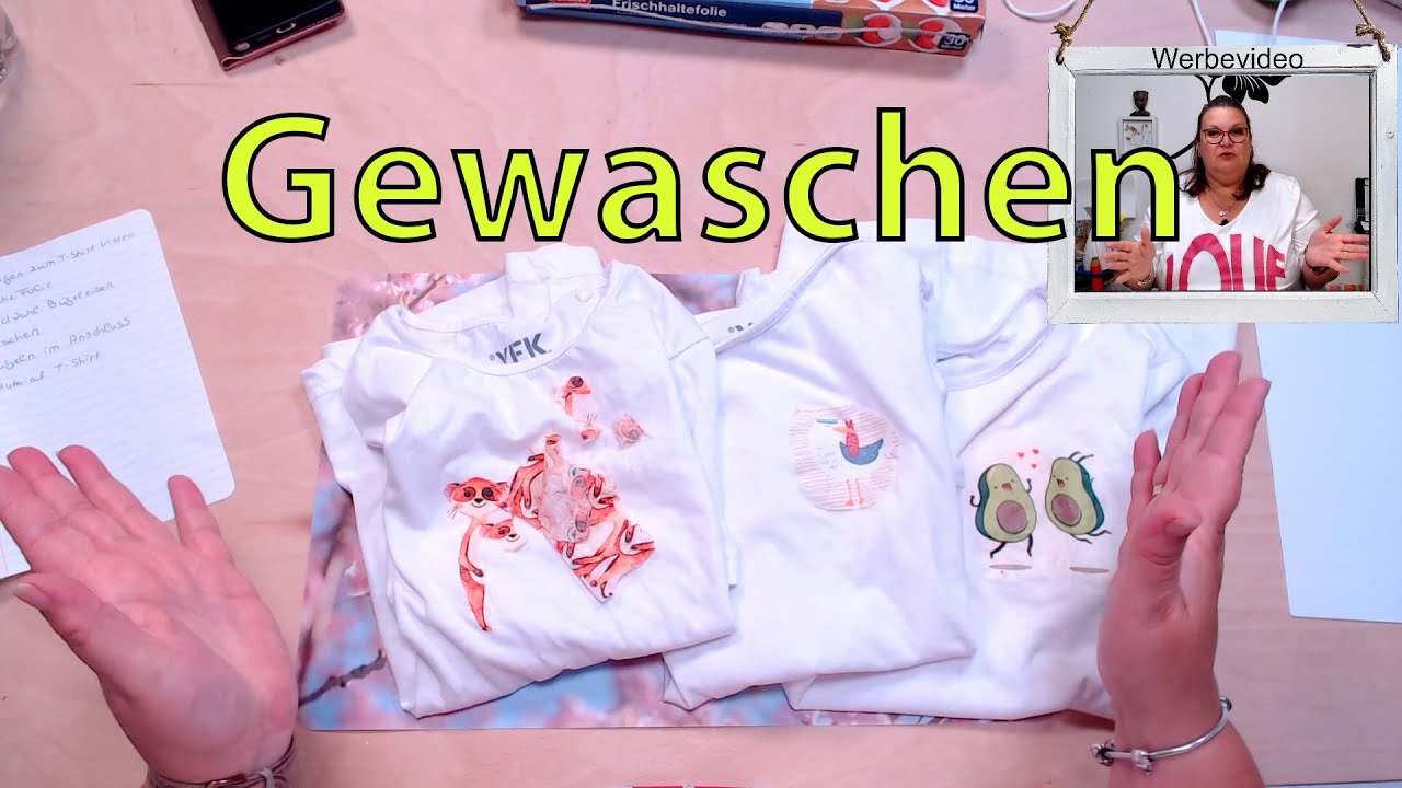 Servietten auf T-Shirt nach dem Waschen