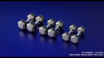 Gym Dumbbells - Low Poly 3D model