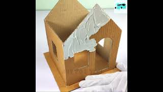 How to Make beautiful House with carboard and cement / How to Make carboard House / carboards House