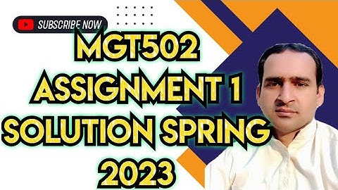 MGT502 Assignment 1 Solution Spring 2023 ~ mgt502 assignment 1 solution 2023