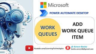 Celebrity Power Automate Desktop || Add work Queue Item ... Continuation ( Work Queue Actions) Profile