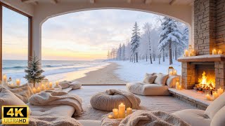 Celebrity Winter Snow Ambience ❄ Peaceful Piano Music with Crackling Fireplace & Ocean Sounds for Calm & Focus Net Worth