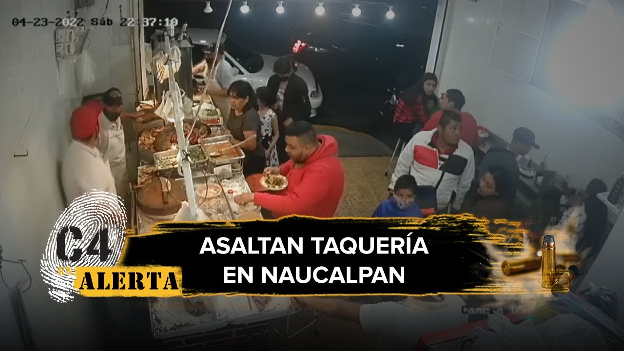 ¡Ya ni taquitos podemos comer en paz! Captan asalto a taquería en Naucalpan