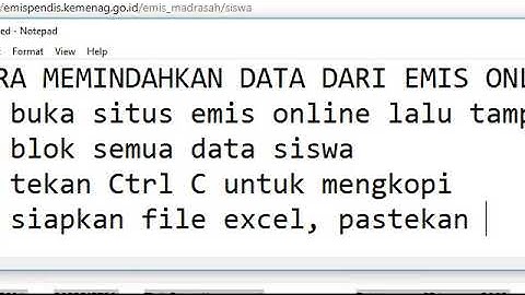 Cara Memindahkan Data Siswa dari EMIS Online ke Excel