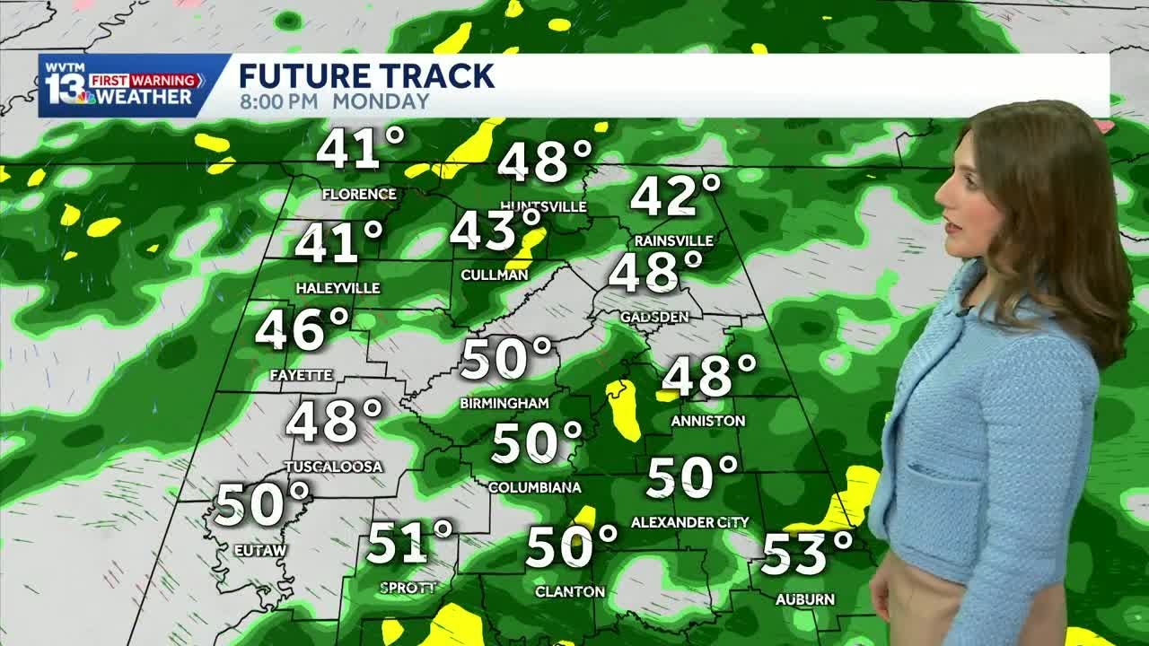 Chilly rain across Alabama Monday night; then a blast of cold air ...