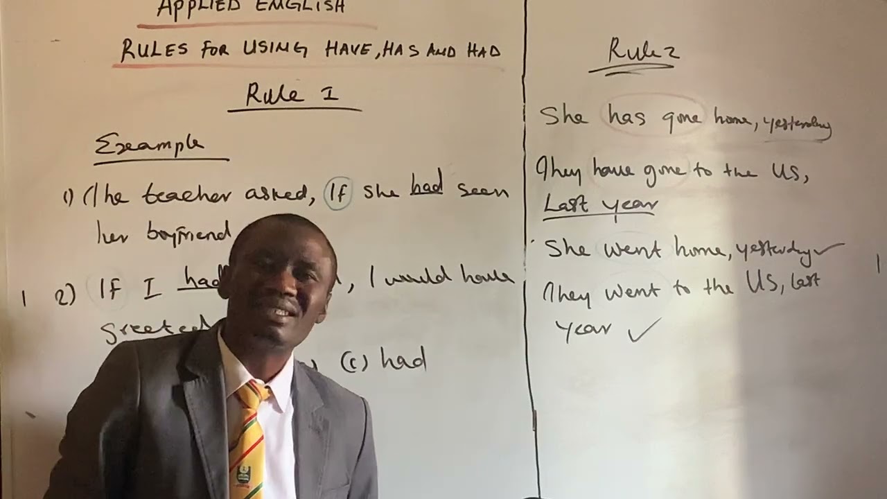 RULES FOR USING HAVE, HAS AND HAD ( UTME ) 