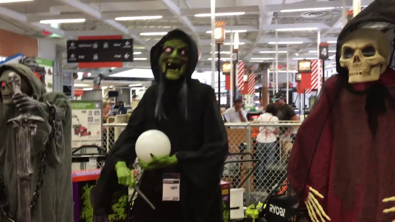 Checking out Home Depot Halloween 2019 display with my 