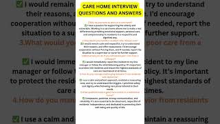 Care Home Interview Questions and Answers (Pass Your Interview)