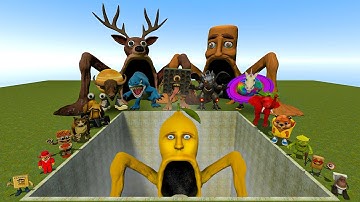 AI Brainrot Memes vs MonMonLeMon Sea Eater Bosses in Giant Pit – Gmod Chaos