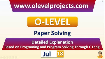 Fill in the Blanks of O Level January 2018 C Lang Soleved Paper