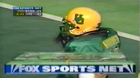 Oregon LB Chris Vandiver sacks Stanford QB Todd Hu...