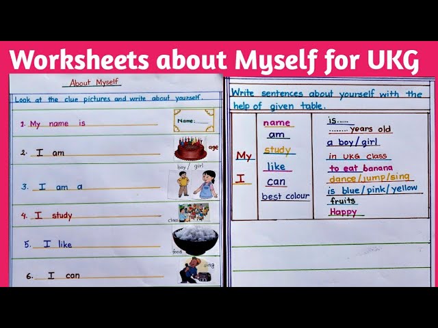english worksheets for ukg 7 worksheets about myself ukg worksheets eng teach youtube