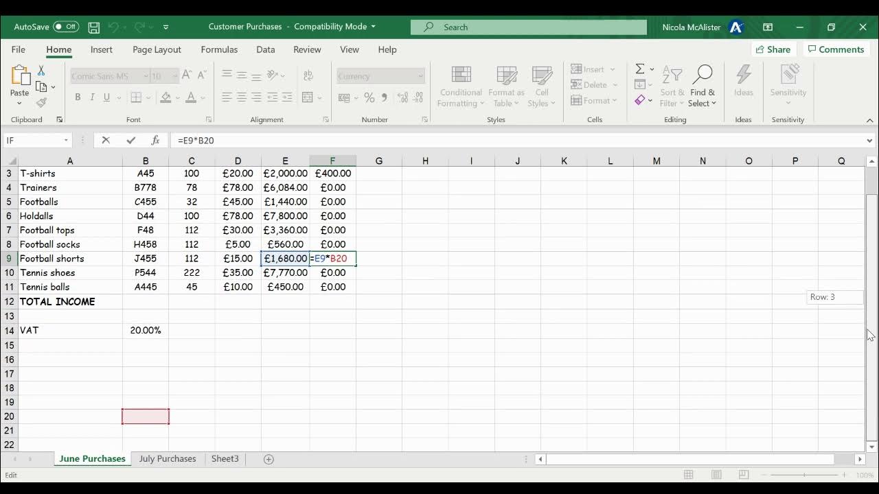 Purchases N5 Admin Spreadsheet - YouTube