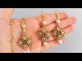 Cevşenli Kar Tanesi Set Yapımı. How to Make Beaded Snowflake Jewelry Set.  Necklace & Earrings.