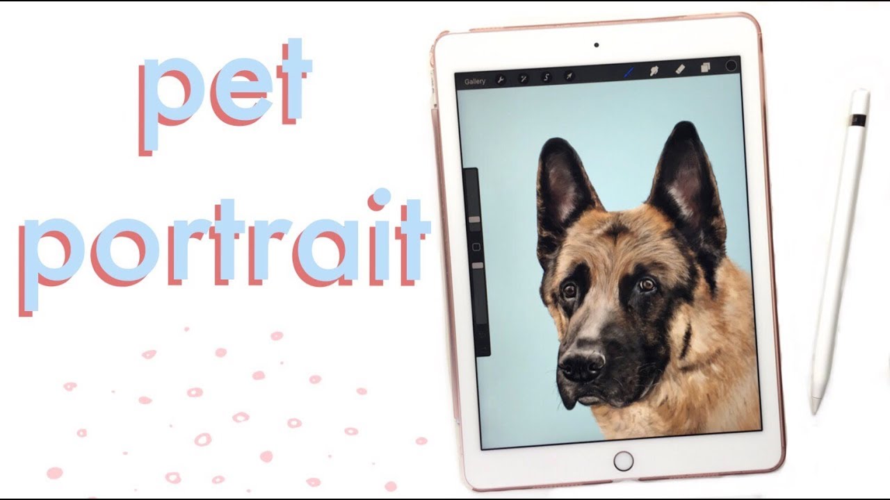 Dog Portrait Speed Painting on Procreate app - YouTube Dog Portrait Speed Painting on Procreate app - YouTube