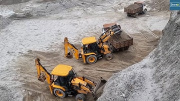 JCB Backhoe-Skillful JCB Operator-Loading Dump Truck-JCB Video