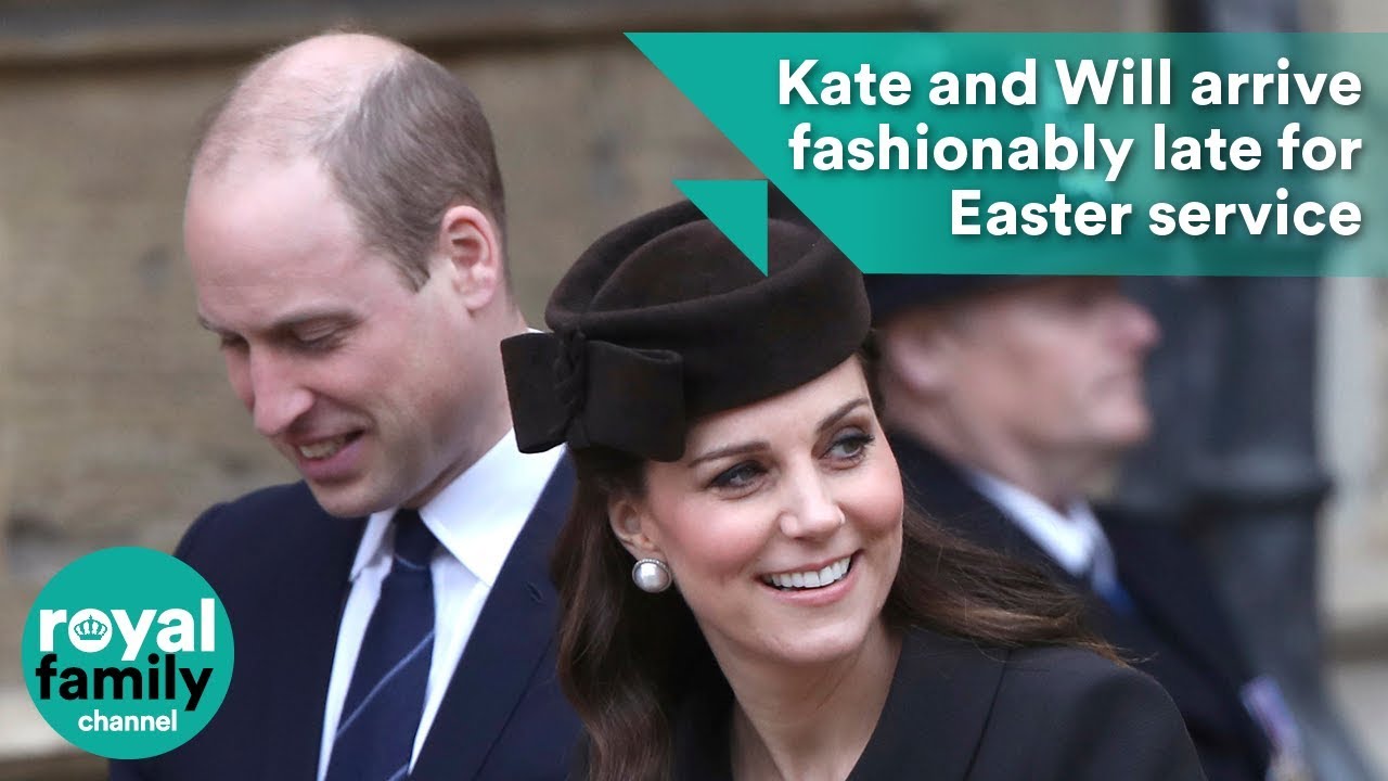 Kate and William arrive fashionably late for Easter service at Windsor
