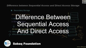 Difference between Sequenctial Access and Direct Access, Computer Science Lecture | Sabaq.pk