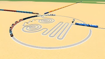 💖CRAZY FIVE TRAINS CROSSINGON SNAKE🐍ZIG ZAG CIRCLES 360°DEGREE ROUND RAILWORK BEANG 