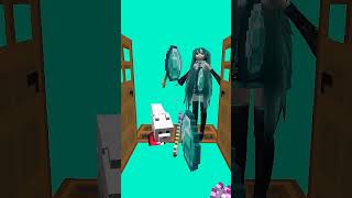 Door Leads To Hatsune Miku 💙 and sad cat 😿VS Skibidi Toilet 💗 and bling bang bang #shorts #minecr