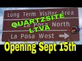 Quartzsite BLM - LTVA Camp Areas Open Sept 15th 2019