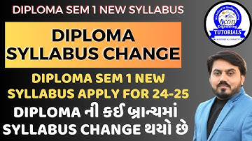DIPLOMA SEM 1 NEW SYLLABUS 2024 || DIPLOMA SEM 1 SYLLABUS CHANGE || GTU DIPLOMA SYLLABUS CHANGE #gtu