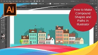 Adobe Illustrator CC Tutorial - 35 - How to Make Compound Shapes and Paths in Illustrator