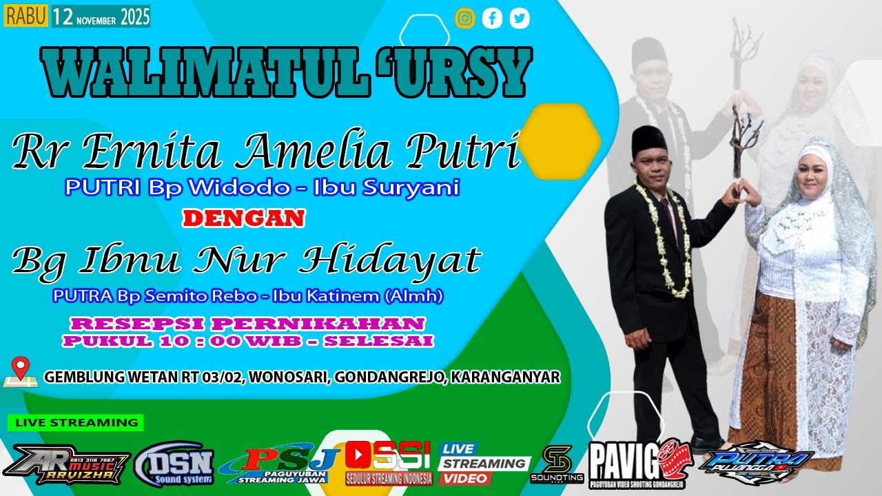 🔴📡🎥🎬LIVE ARVIZHA MUSIC//DSN PRO AUDIO//RESEPSI ERNITA❤IBNU//GEMBLUNG WETAN WONOSARI GONDANGREJO KRA