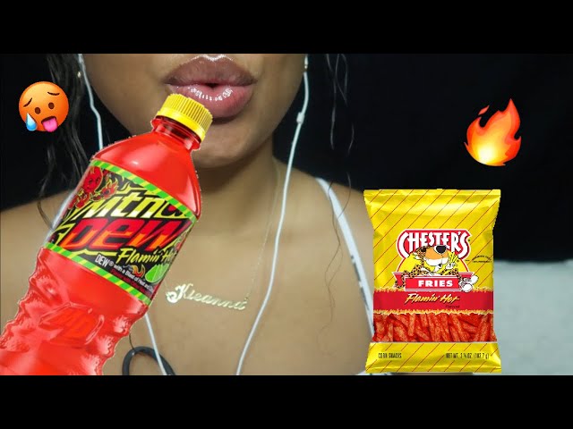 ASMR | Trying Flamin’ Hot Mountain Dew 🔥 Soda + Eating Flamin’ Hot Chips