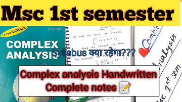 Complex analysis -1|| Msc 1st semester || Syllabus, Handwritten notes, book ||