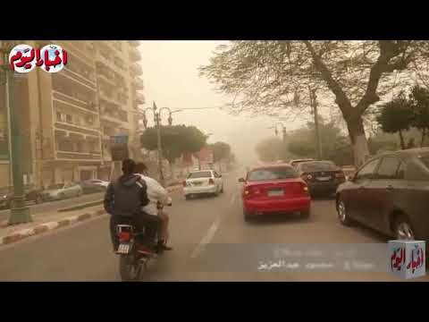رياح محمله بالأتربة علي مدن وقرى المنيا